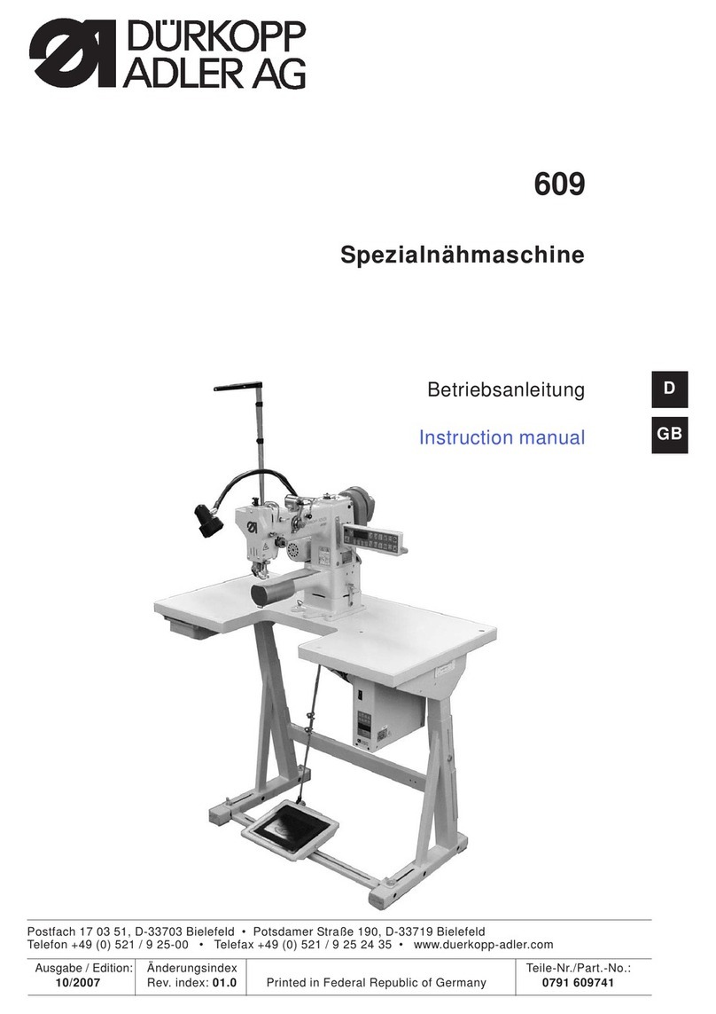 Duerkopp Adler 609 User manual Duerkopp Adler 609 User manual