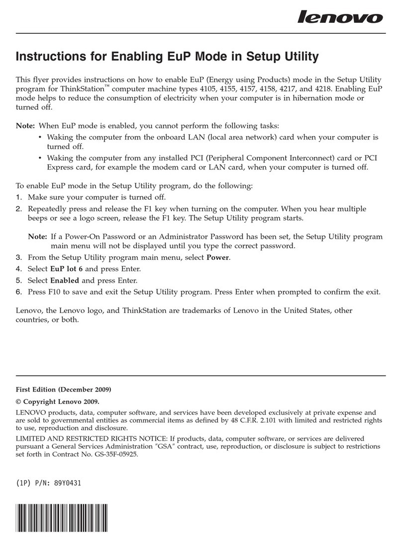 Lenovo ThinkStation D20 Function guide