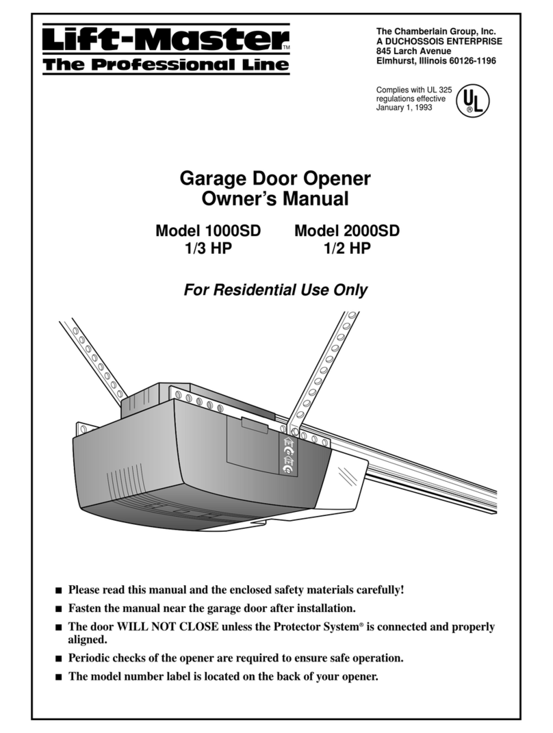 Chamberlain 1000SD 1/3 HP Owners manual
