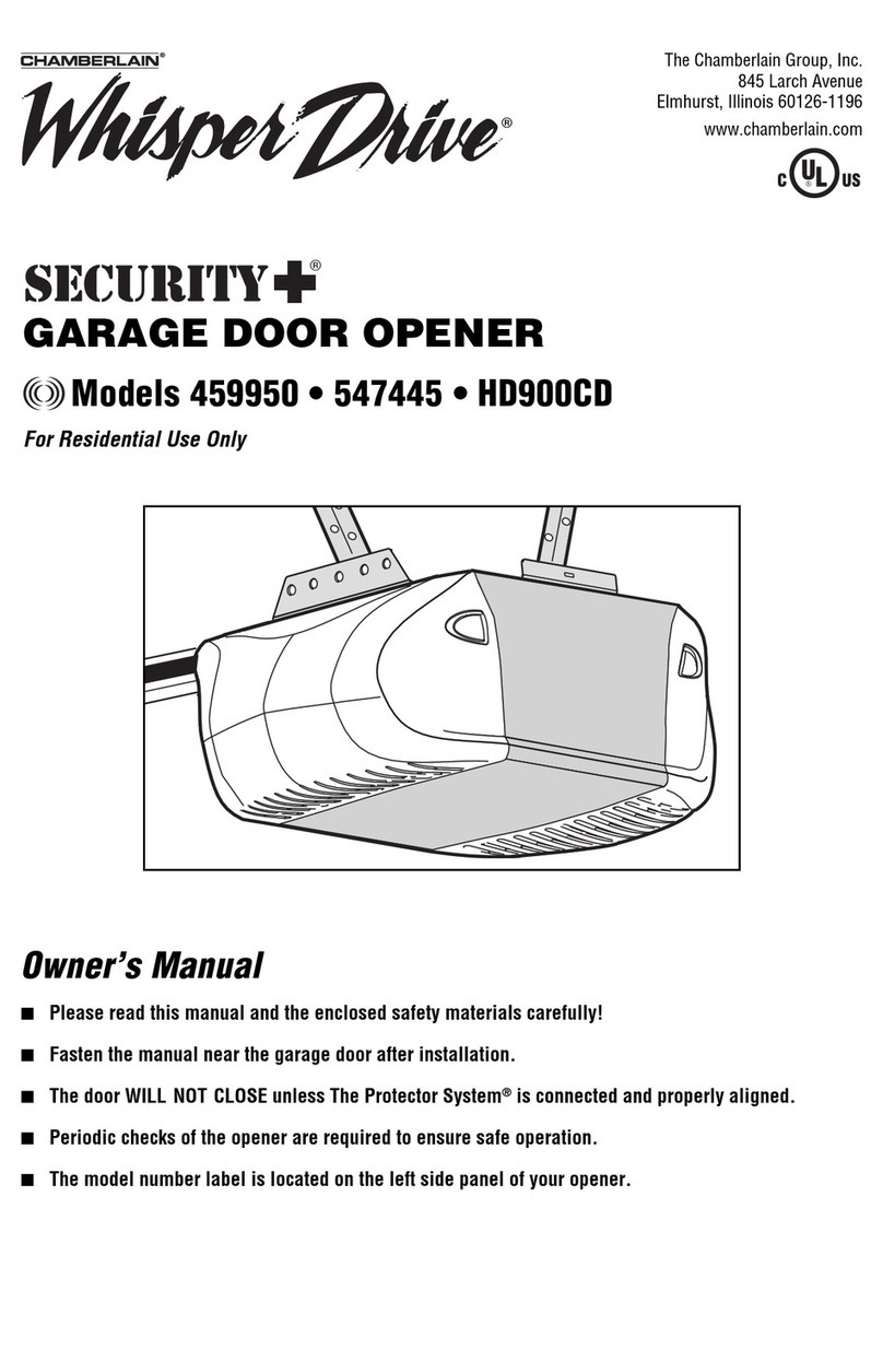 Chamberlain Whisper Drive Security+ 459950 owner's manual