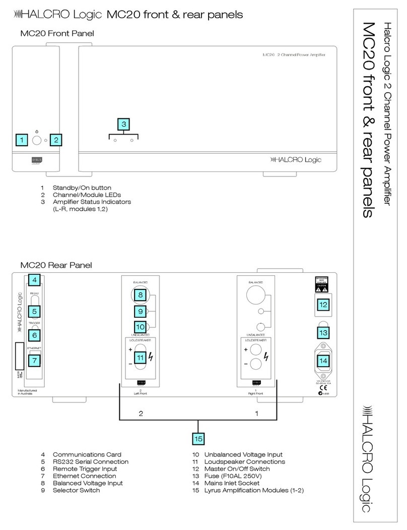 Halcro MC20 Schematic diagram