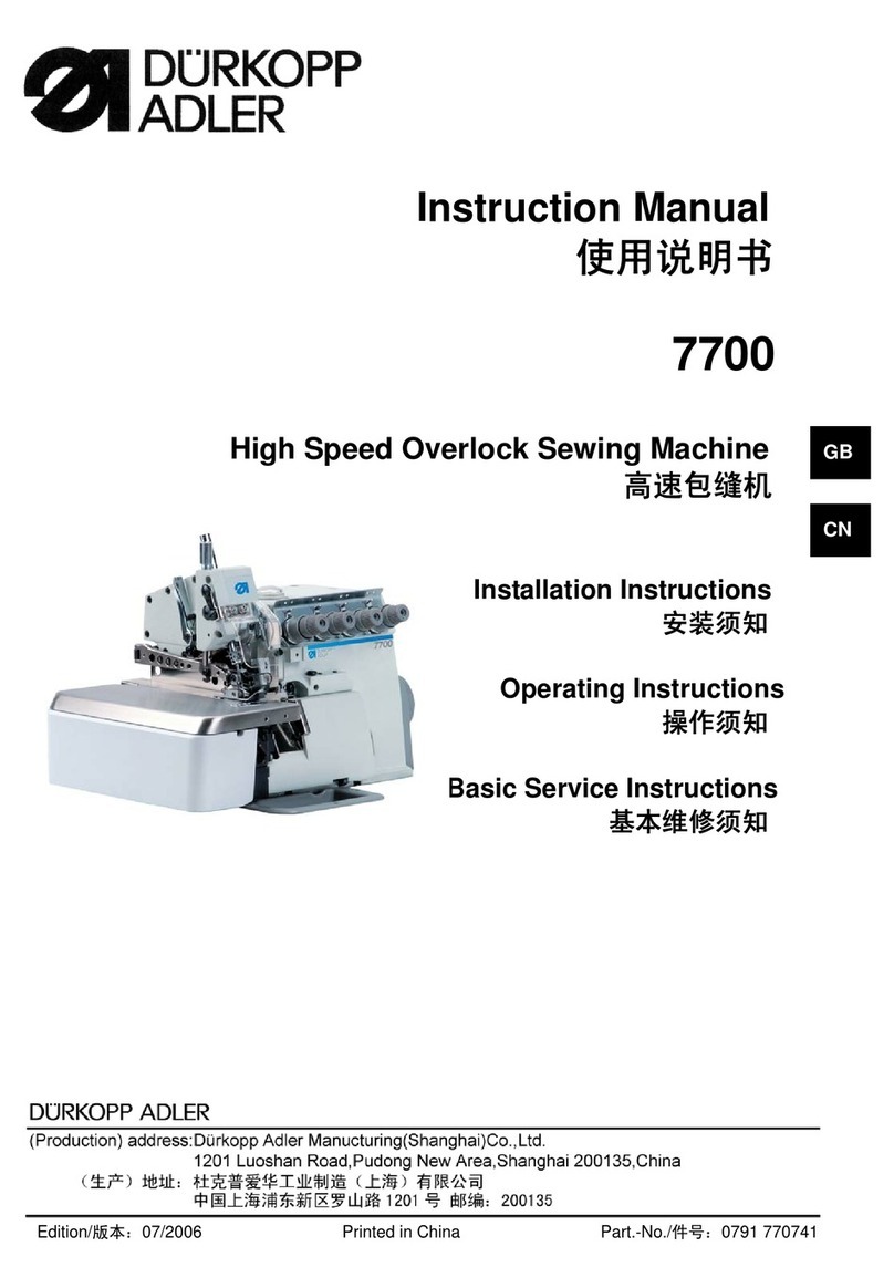 DURKOPP ADLER 7700 instruction manual