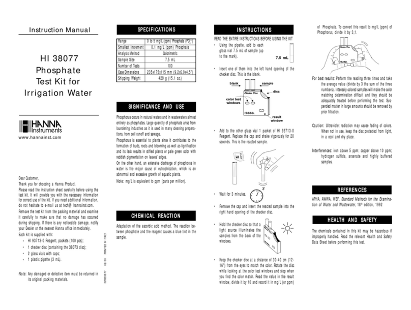 Hanna Instruments HI 38077 instruction manual Hanna Instruments HI 38077 instruction manual