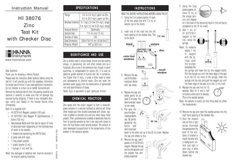 Hanna Instruments HI 38076 User manual
