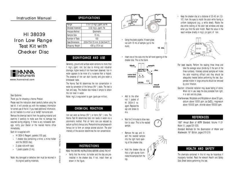 Hanna Instruments HI 38039 instruction manual