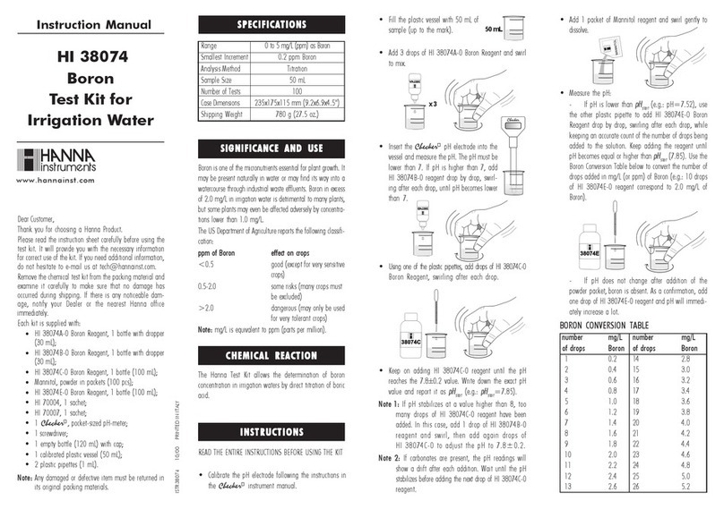 Hanna Instruments HI 38074 User manual