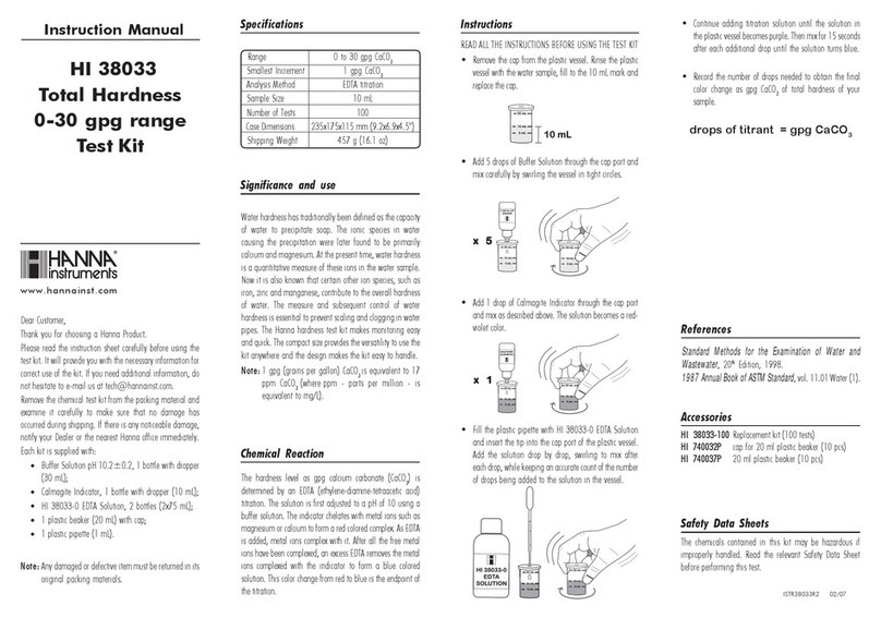 Hanna Instruments HI 38033 User manual