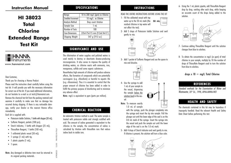Hanna Instruments HI 38023 instruction manual