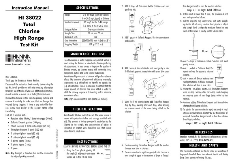 Hanna Instruments HI 38022 instruction manual