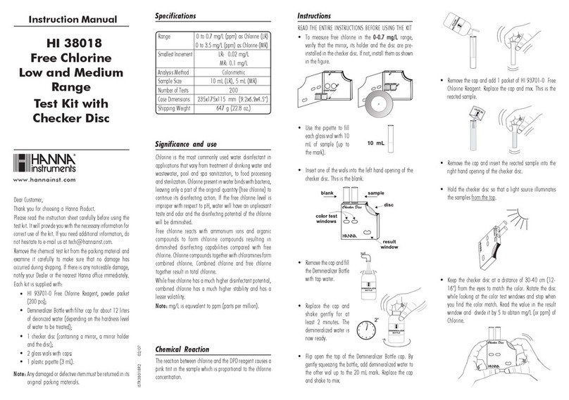 Hanna Instruments HI 38018 instruction manual