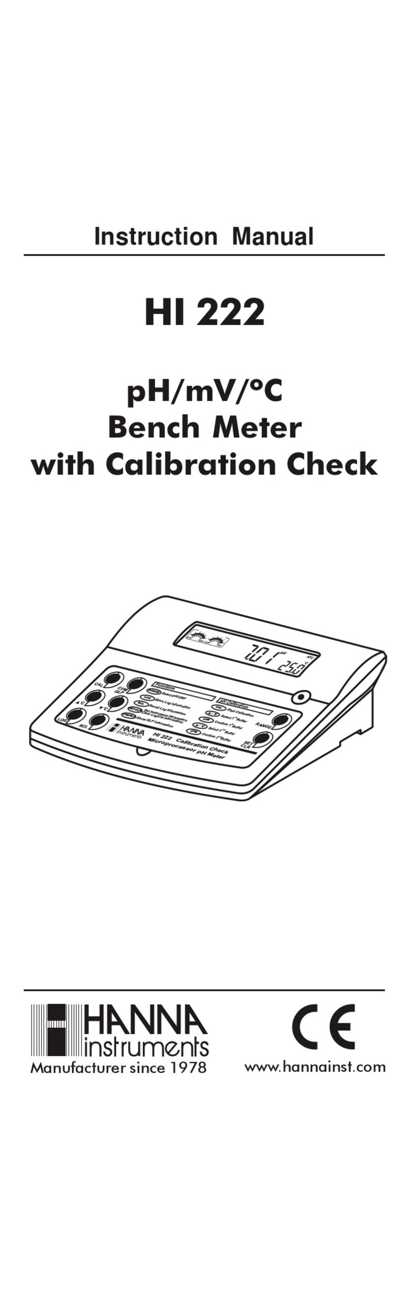 Hanna Instruments HI 222 User manual