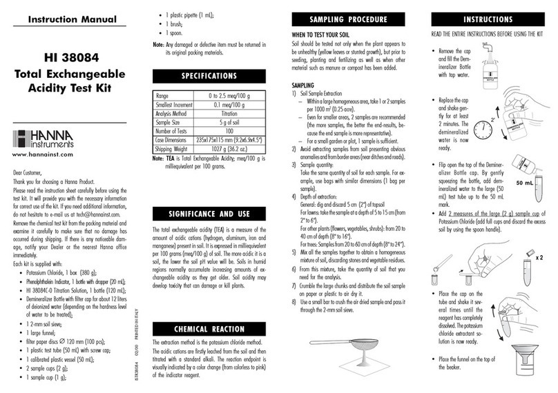 Hanna Instruments HI 38084 User manual Hanna Instruments HI 38084 User manual