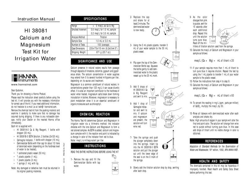 Hanna Instruments HI 38081 User manual