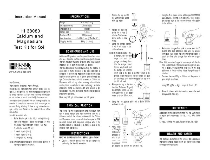 Hanna Instruments HI 38080 User manual