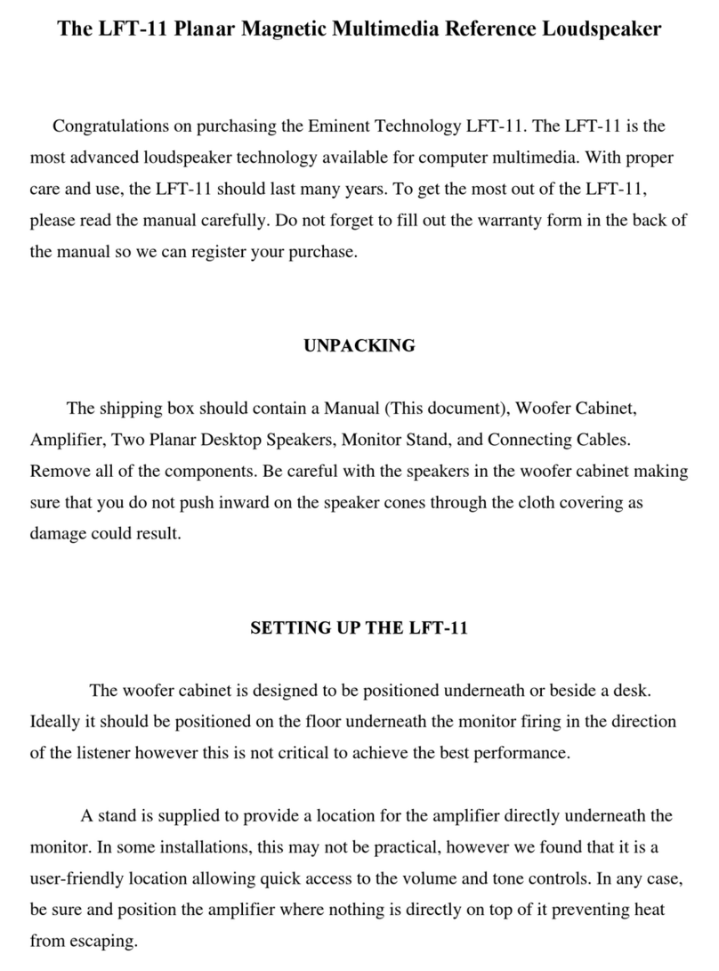 Eminent LFT-11 owner's manual