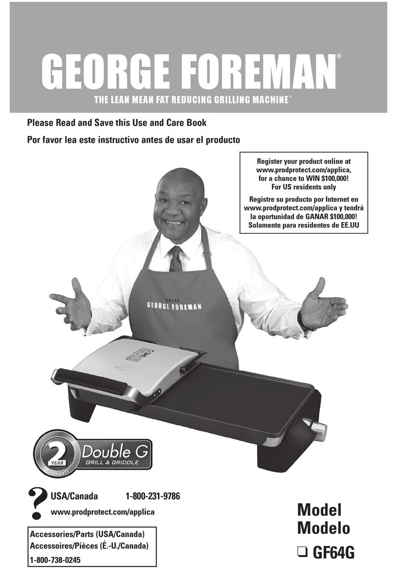 George Foreman GF64G Series Use and care book