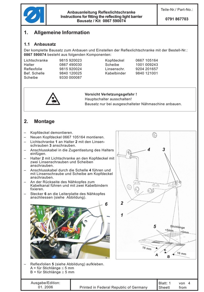 DURKOPP ADLER 867 User manual DURKOPP ADLER 867 User manual