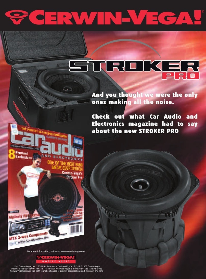 Cerwin-Vega Stroker Pro 15 manual
