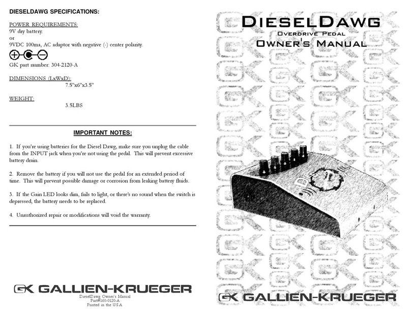 Gallien-Krueger Diesel Dawg owner's manual Gallien-Krueger Diesel Dawg owner's manual