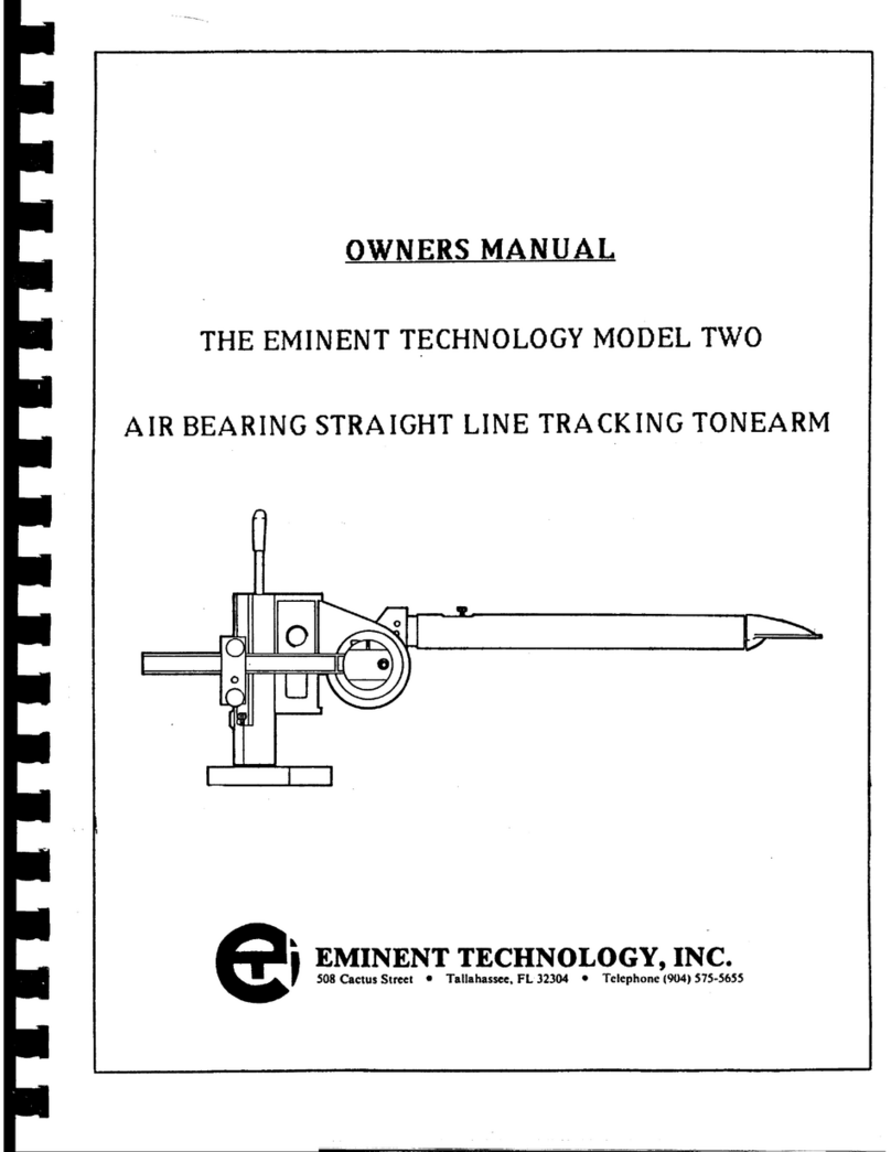 Eminent ET-2 TONEARM owner's manual