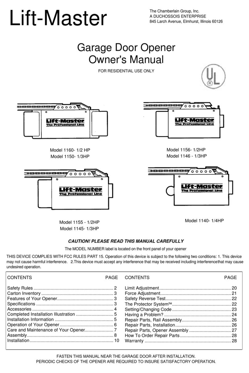 Chamberlain 1145- 1/3HP User manual Chamberlain 1145- 1/3HP User manual