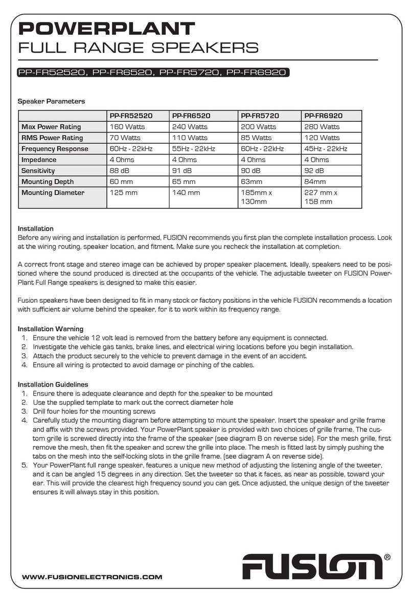 Fusion POWERPLANT PP-FR5720 instruction manual