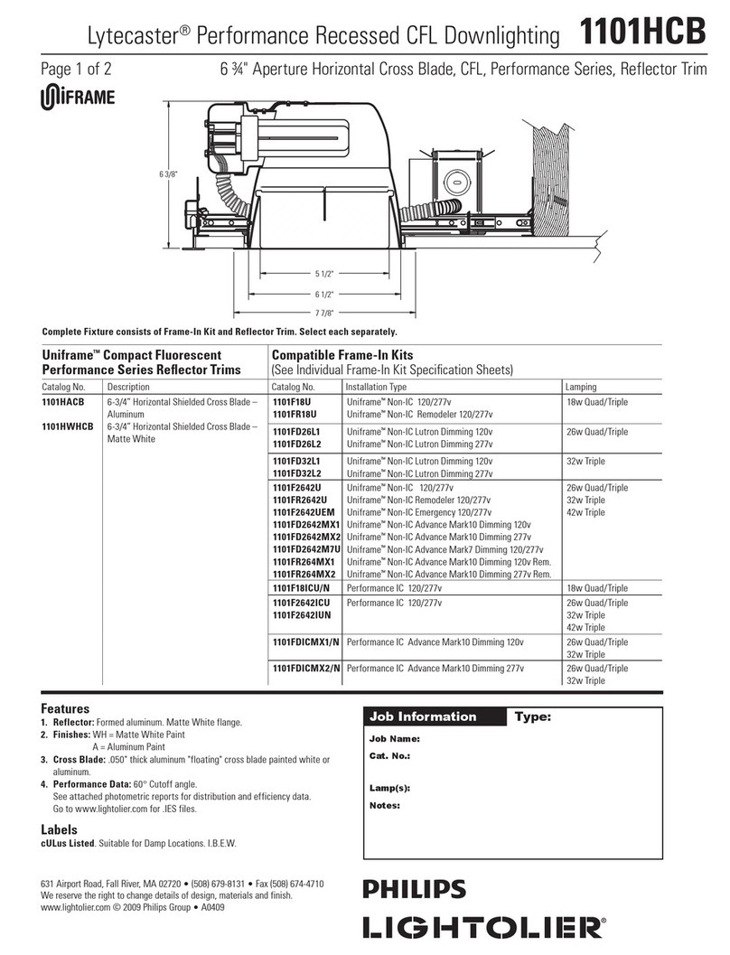 Lightolier 1101HCB User manual Lightolier 1101HCB User manual