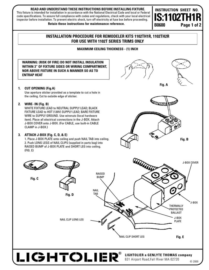 Lightolier 1102TH1R User manual Lightolier 1102TH1R User manual