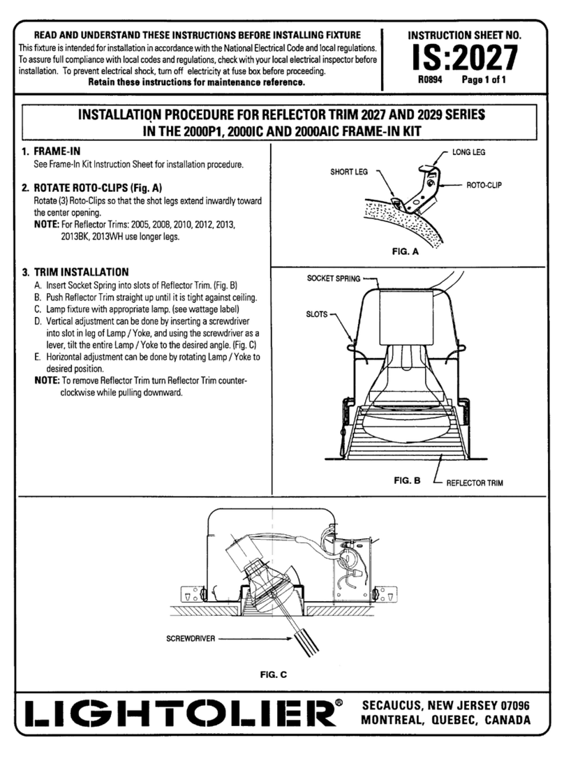 Lightolier 2027 User manual Lightolier 2027 User manual