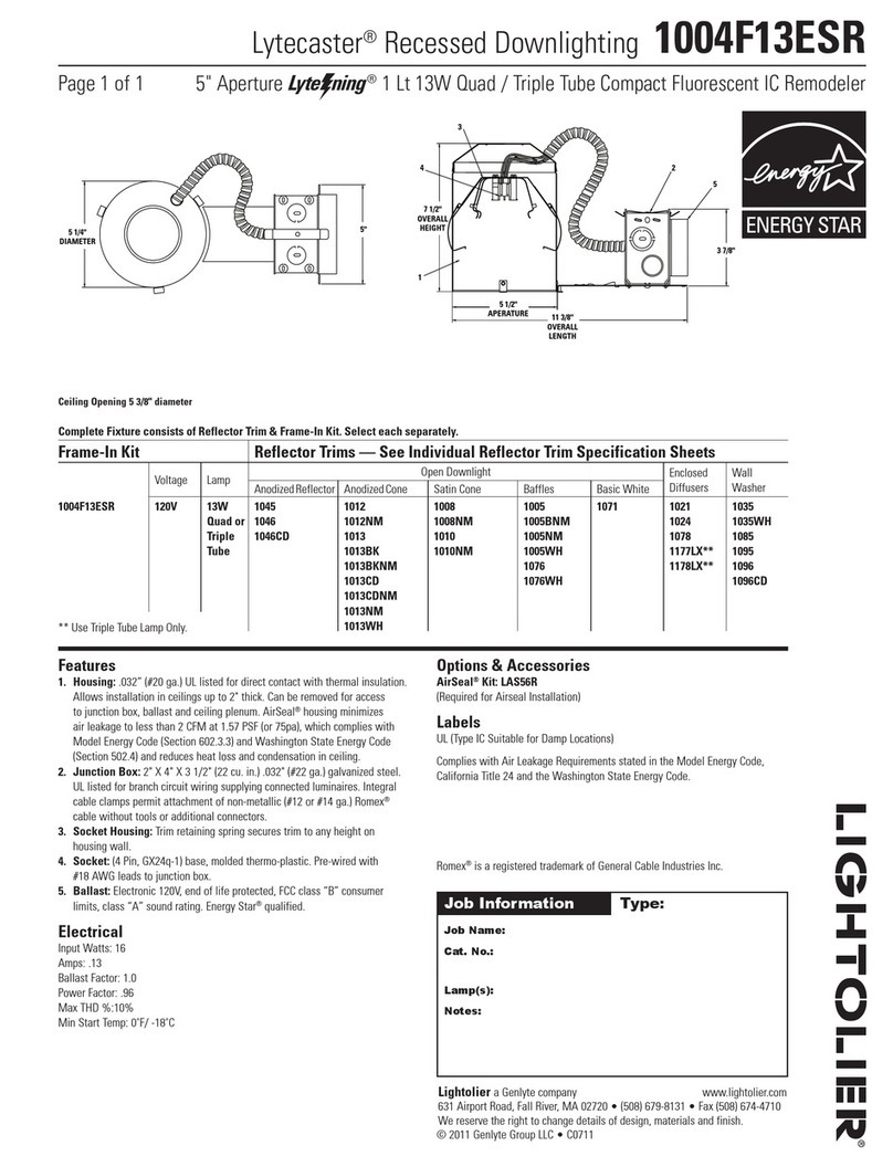 Lightolier 1004F13ESR User manual Lightolier 1004F13ESR User manual