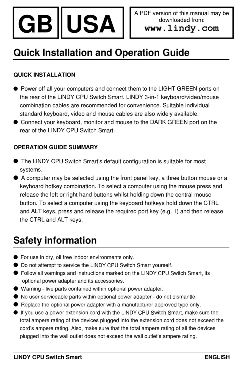 Lindy Switch Quick installation and operation guide