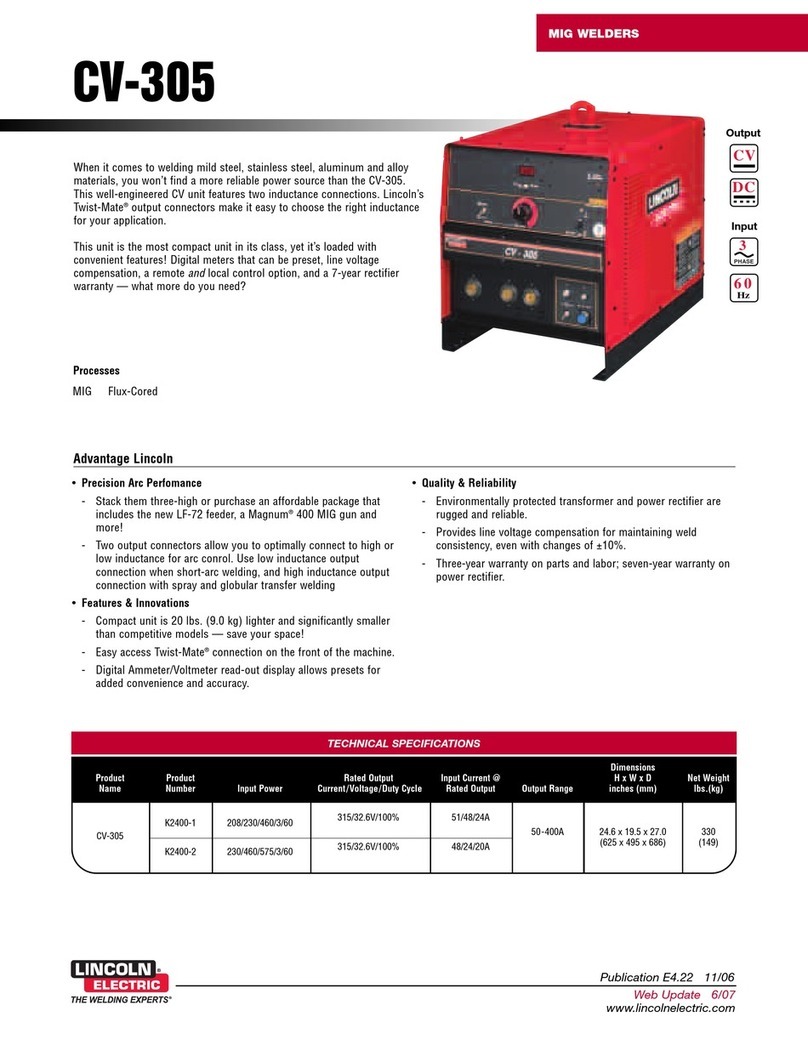 Lincoln Electric IDEALARC CV-305 Specifications