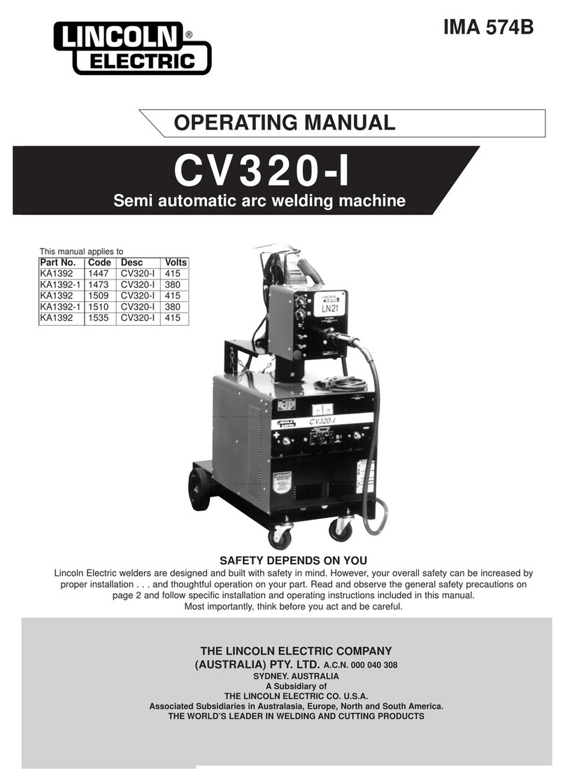 Lincoln Electric CV320-I operating manual