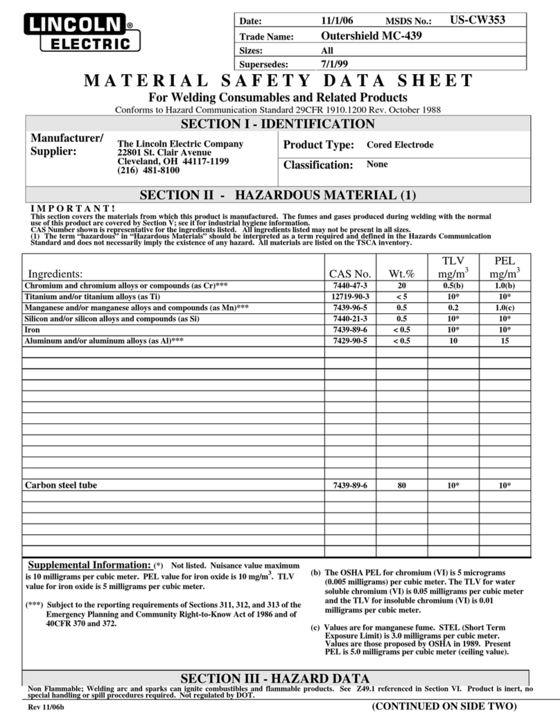 Lincoln Electric Outershield datasheet