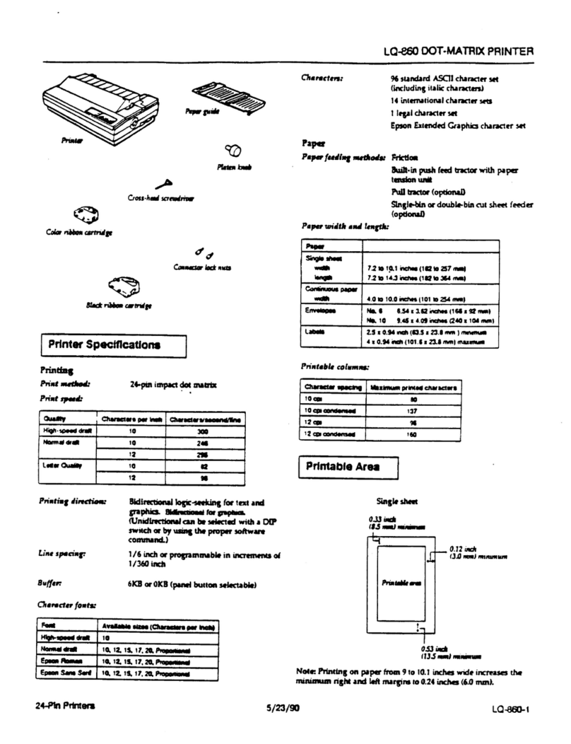Epson LQ-860 - Impact Printer User manual