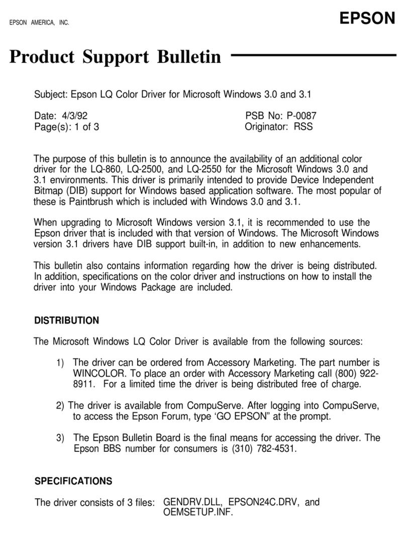 Epson LQ Color driver Dimensions