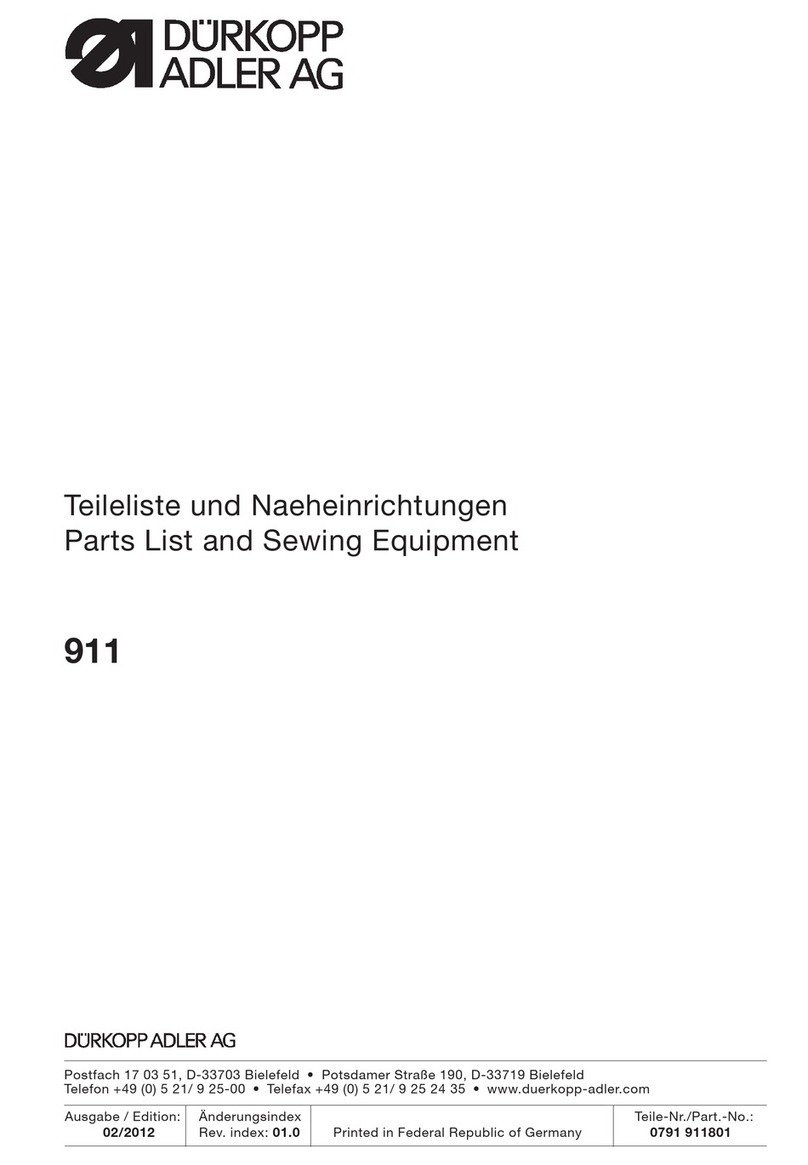 Duerkopp Adler 911 User manual