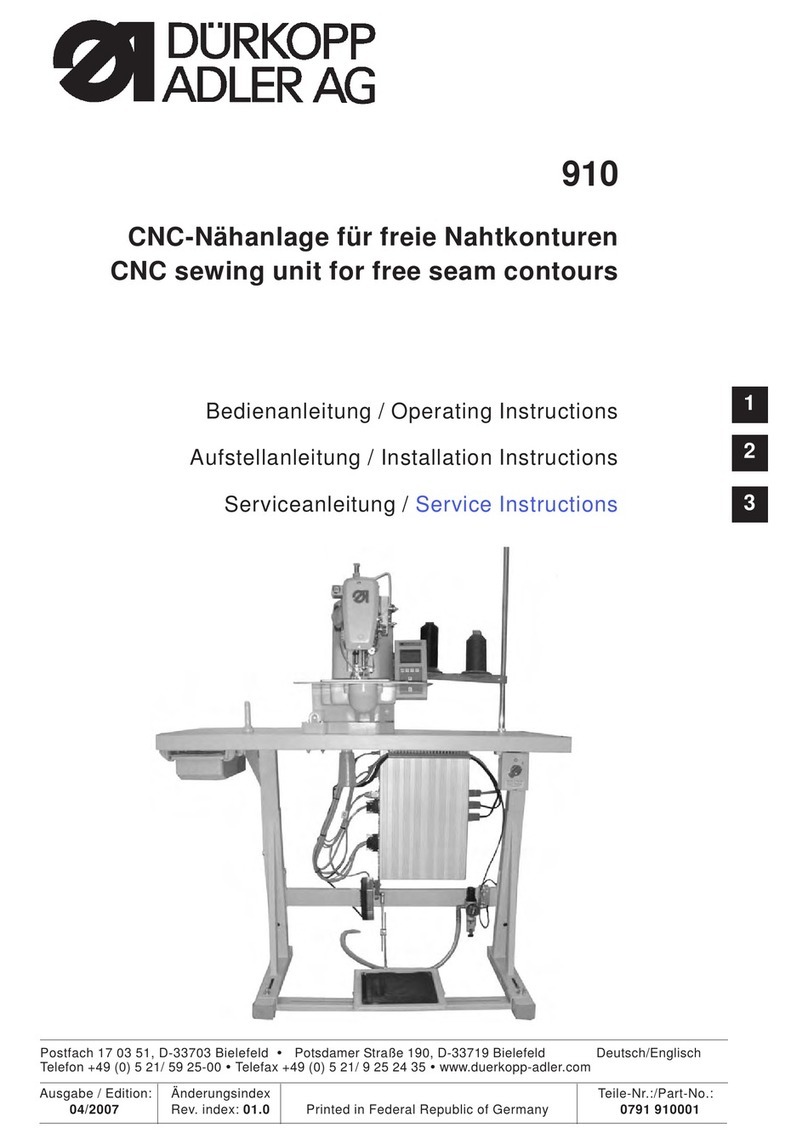Duerkopp Adler 910 Service instructions