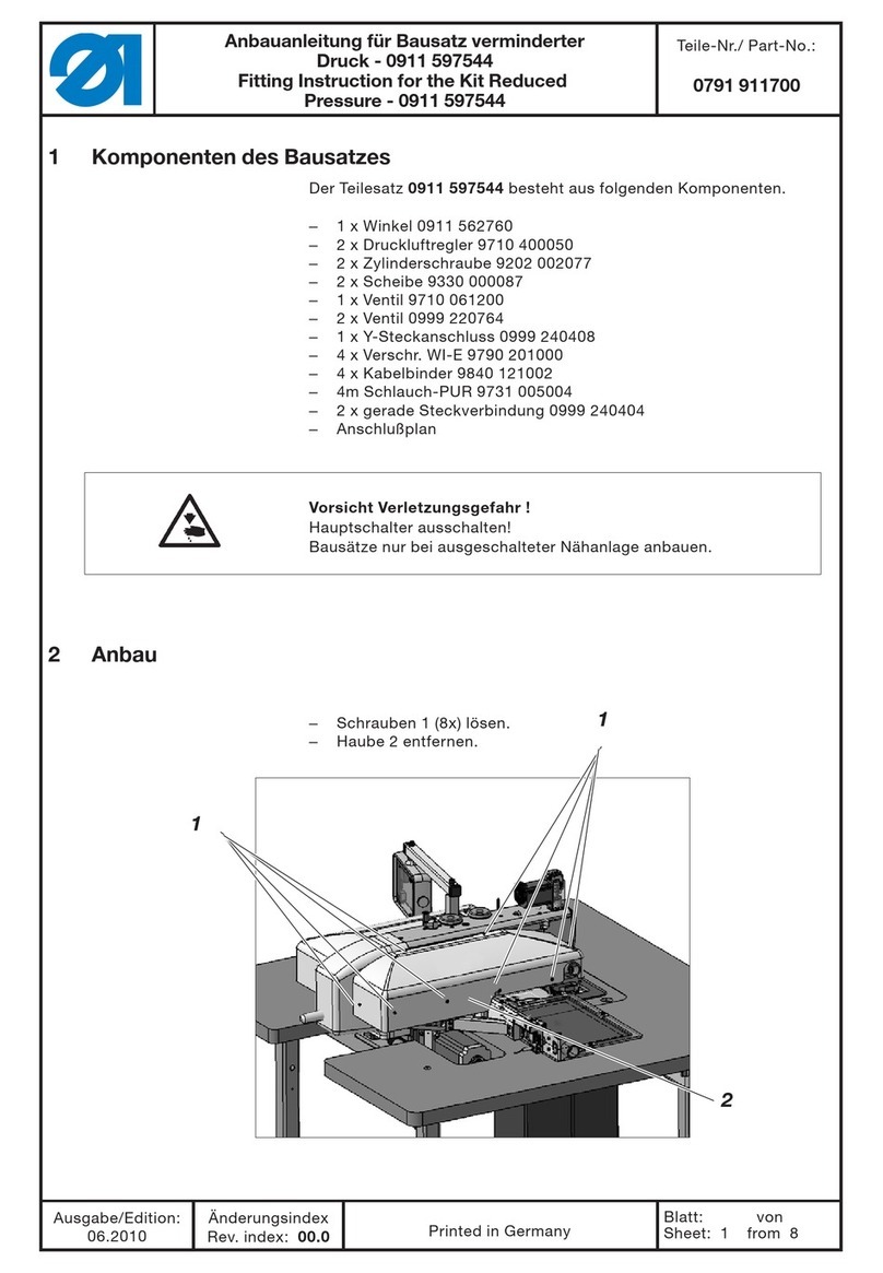 Duerkopp Adler 911 Fitting instructions