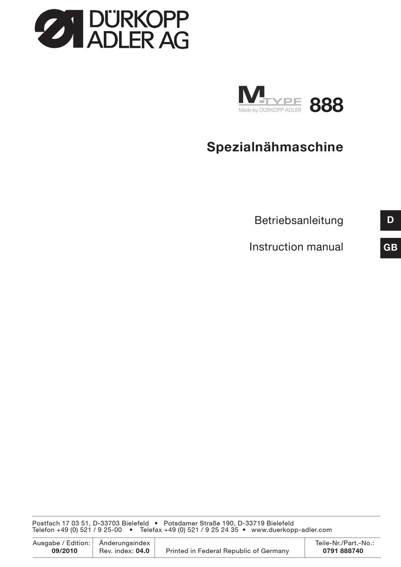 Duerkopp Adler 888 User manual Duerkopp Adler 888 User manual