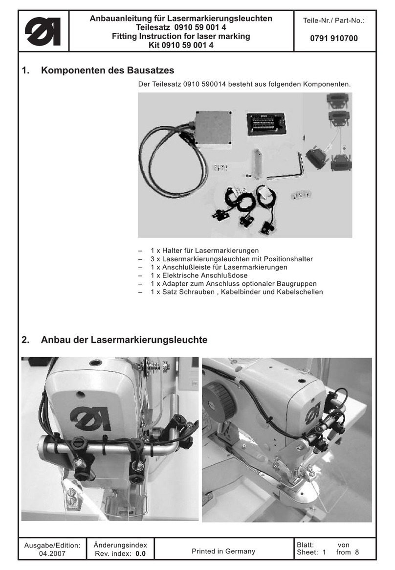 Duerkopp Adler 910 Fitting instructions