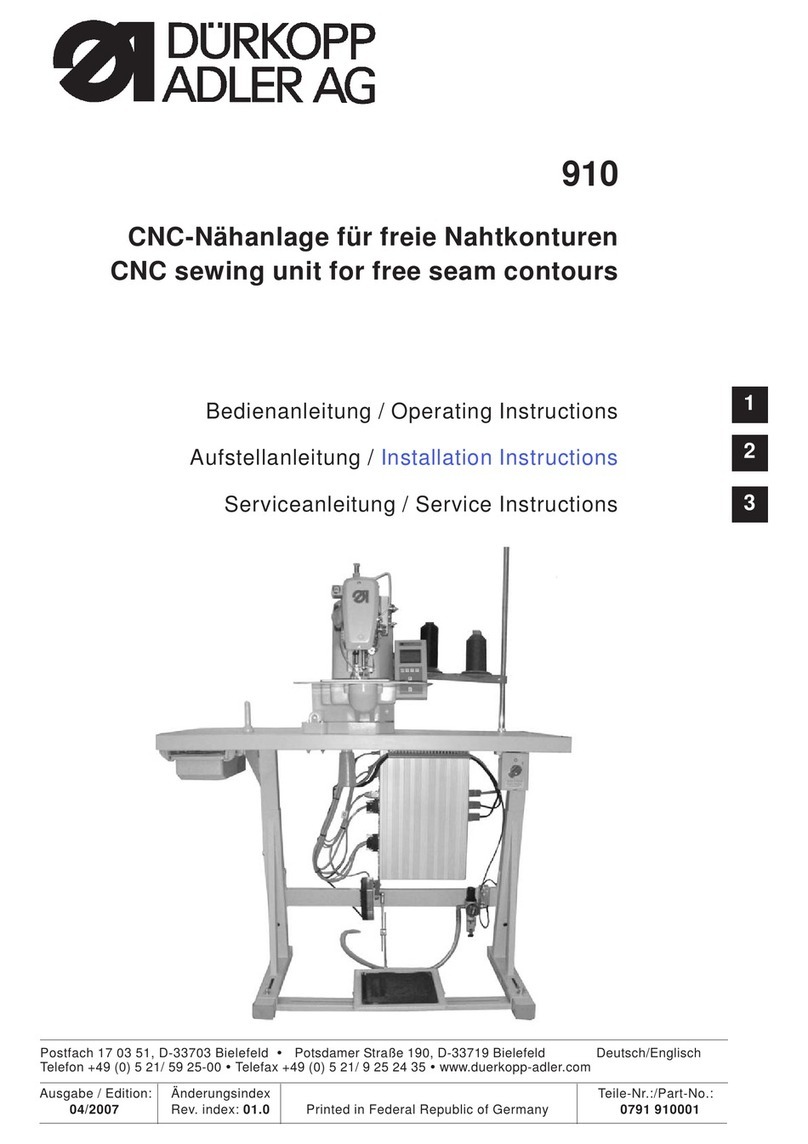 Duerkopp Adler 910 User manual Duerkopp Adler 910 User manual