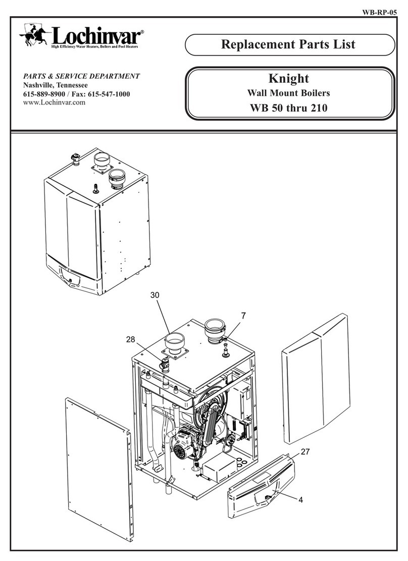Lochinvar Knight WB50 thru 210 parts list