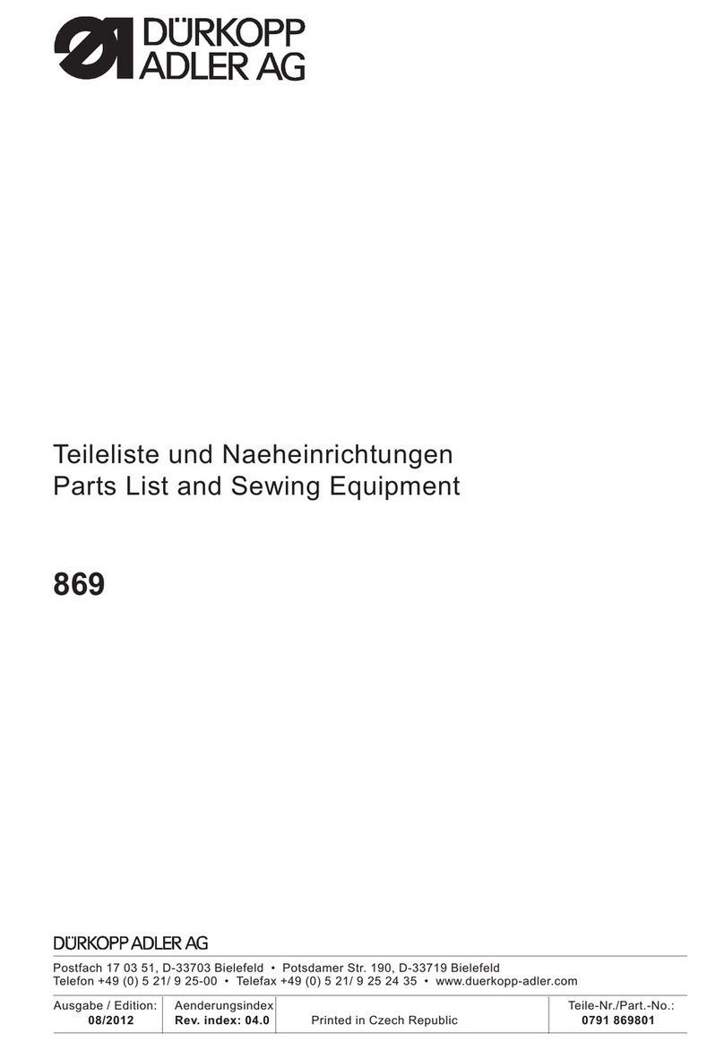 Duerkopp Adler 869 User manual