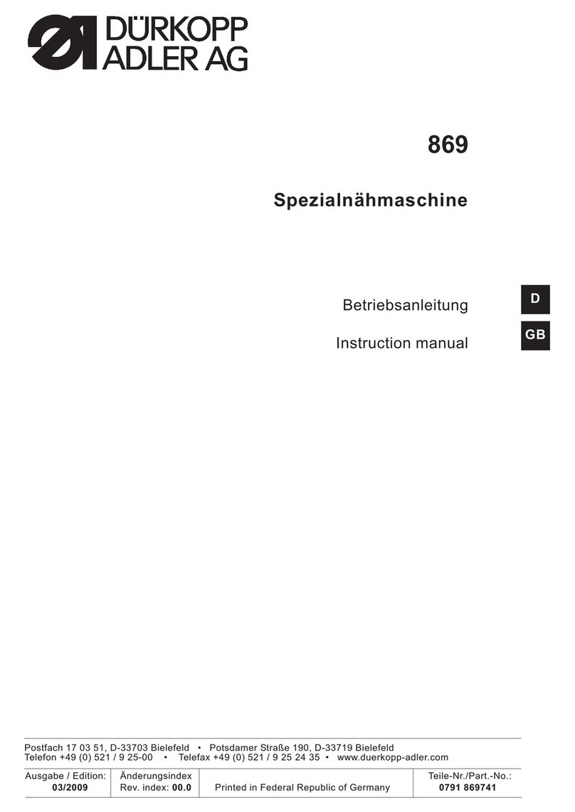 Duerkopp Adler 869 User manual