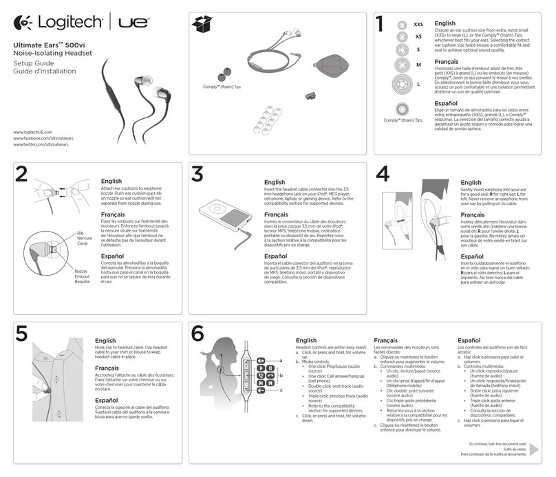 Logitech Ultimate Ears 500vi User manual