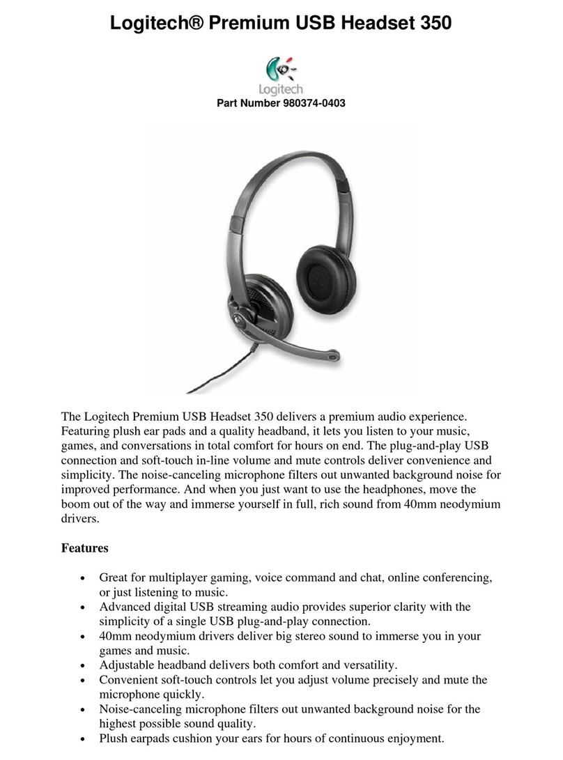 Logitech Premium USB Headset 350 manual