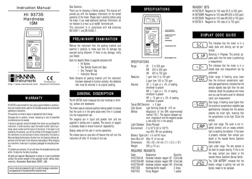 Hanna Instruments HI 93735 User manual