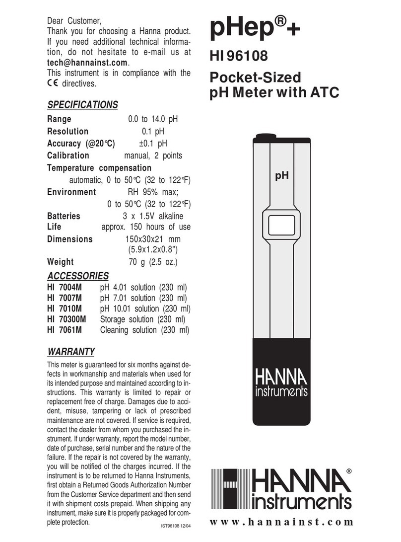Hanna Instruments HI 96108 instruction manual Hanna Instruments HI 96108 instruction manual