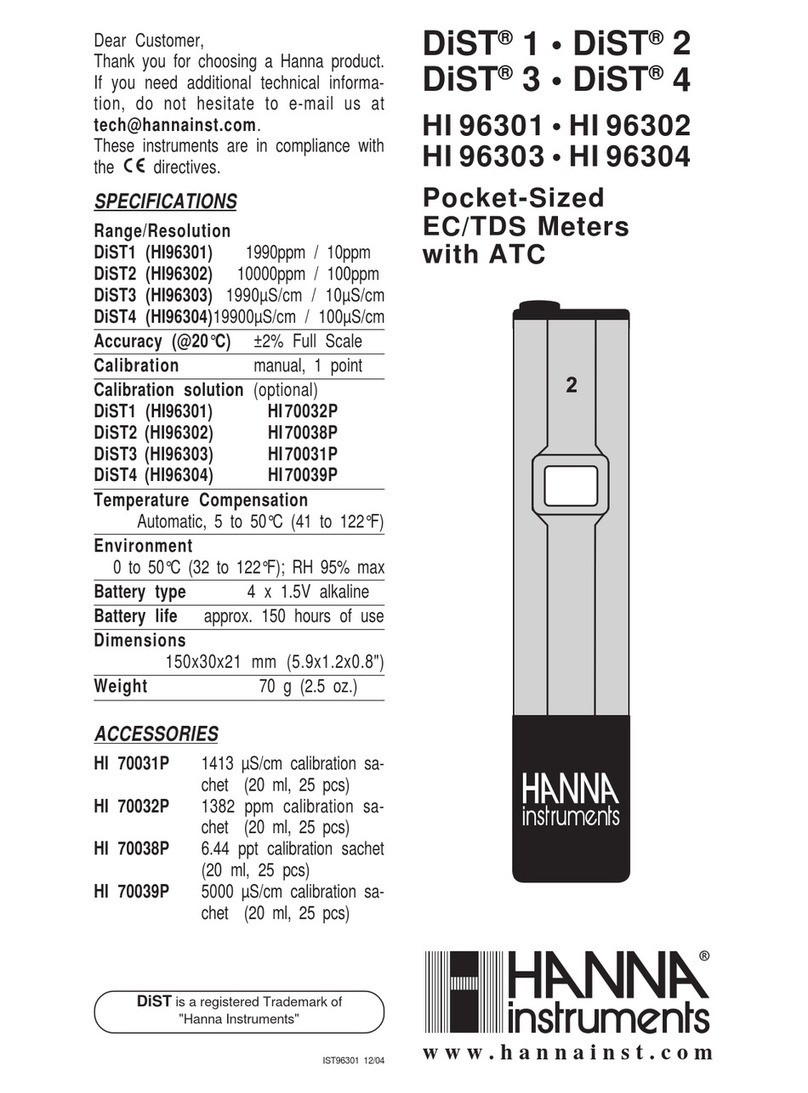 Hanna Instruments DiST 2 User manual